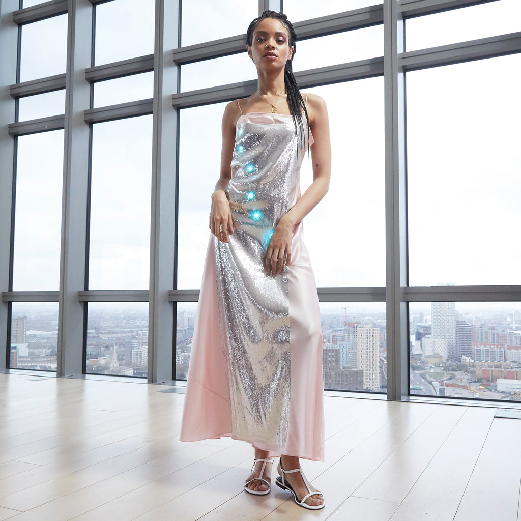 Silver Twirkle Slip Dress