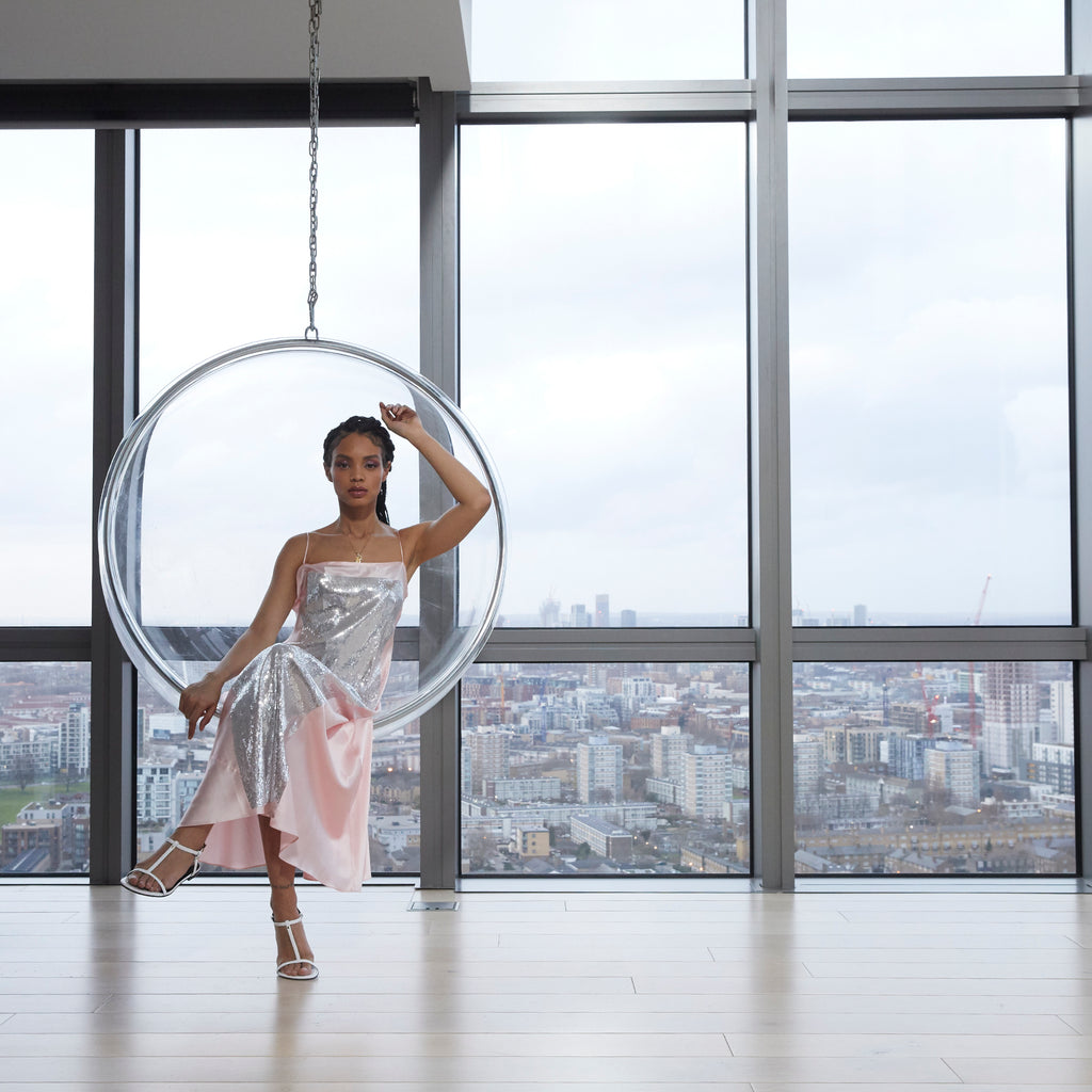 Silver Twirkle Slip Dress