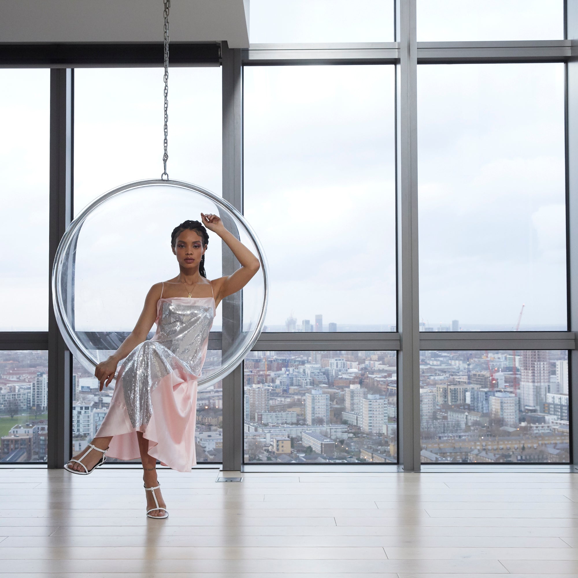 Silver Twirkle Slip Dress